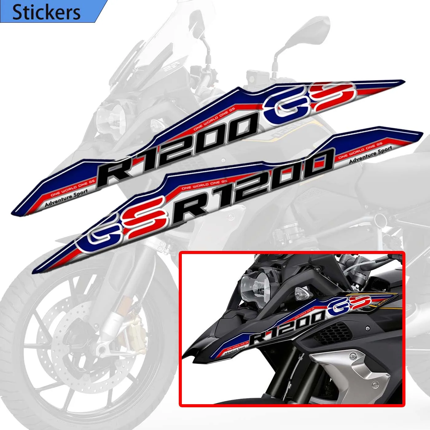

For BMW R1200GS R 1200 GS GSA Fairing Fender Extender Tank Pad Gas Fuel Oil Protector Stickers Knee Kit ADV Adventure