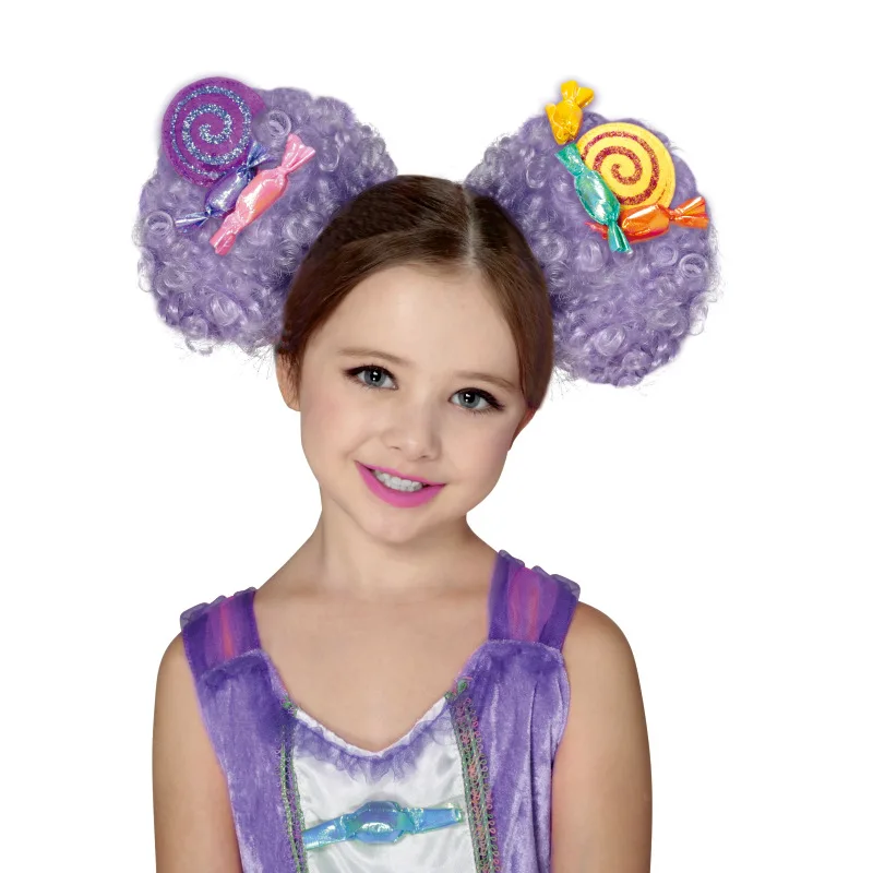 Halloween Prop Girls Pink Purple Blue Halloween Pompom Candy Clown Wig Child One Size 
Halloween Prop Girls Pink Purple Blue Halloween Pompom Candy Clown Wig Child One Size