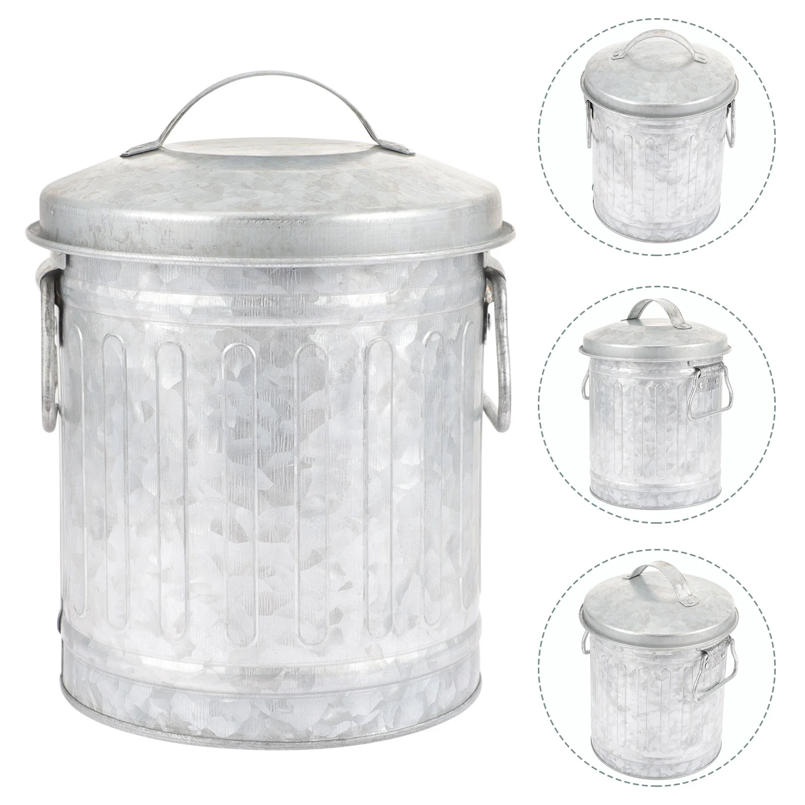 

Possible output: "Ash Bucket Lid Galvanized Iron Metal Fireplace Charcoal Can Coal Small Trash Pen Storage Kitchen Compost Bin