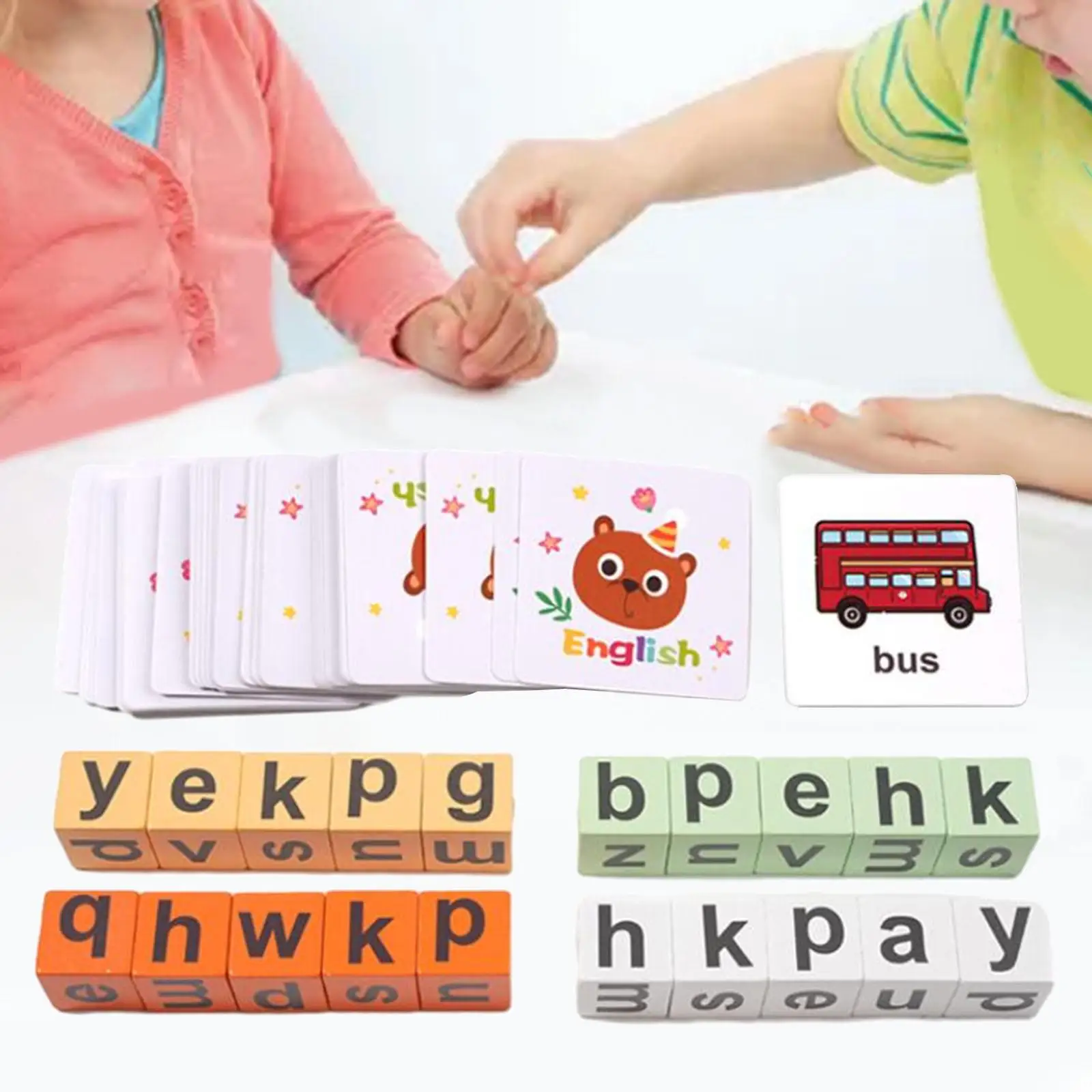 Montessori Toy with Cards Brain Teasers Multifunctional Spelling Blocks Game 
Montessori Toy with Cards Brain Teasers Multifunctional Spelling Blocks Game