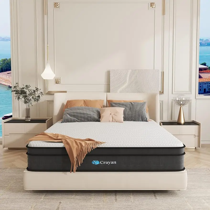 Full Mattress, 10 Inch Hybrid Mattress in a Box with Individual Pocket Spring for Motion Isolation & Silent Sleep, CertiPUR-US
Full Mattress, 10 Inch Hybrid Mattress in a Box with Individual Pocket Spring for Motion Isolation & Silent Sleep, CertiPUR-US