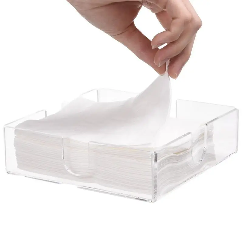 

Акриловый держатель для салфеток, Прозрачный квадратный держатель для бумажных полотенец, поднос для столовой, ванной комнаты и диспенсер для салфеток для обеденного стола, кухни