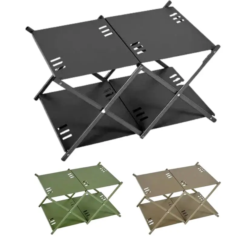 Folding Camping Table Aluminum Alloy Outdoor Table Storage Rack Foldable 2 Layer Storage Shelf For Outdoor Camping Hiking Picnic
Folding Camping Table Aluminum Alloy Outdoor Table Storage Rack Foldable 2 Layer Storage Shelf For Outdoor Camping Hiking Picnic