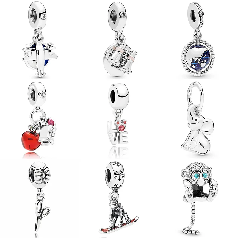 

Hot Sale Silver Color Beads Love Monkey Elephant Glaze Pendants Bead For Original Pandora Charm Bracelets & Bangles Jewelry