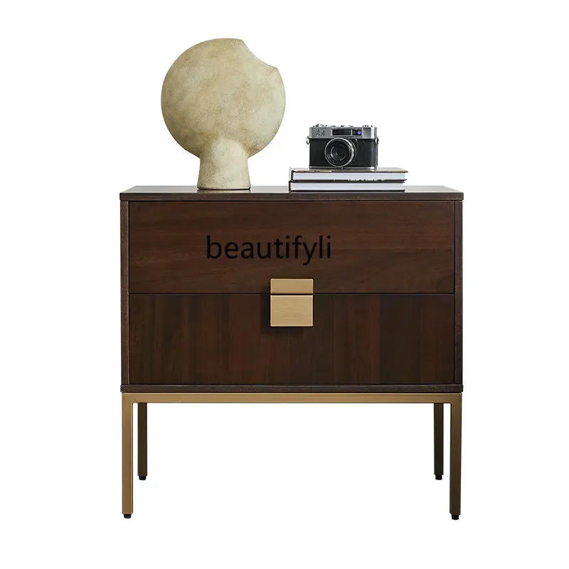 Solid Wood Bedside Cabinet Bedroom Mild Luxury Retro Side Cabinet Living Room Side Table Double Drawer Storage Cabinet
Solid Wood Bedside Cabinet Bedroom Mild Luxury Retro Side Cabinet Living Room Side Table Double Drawer Storage Cabinet