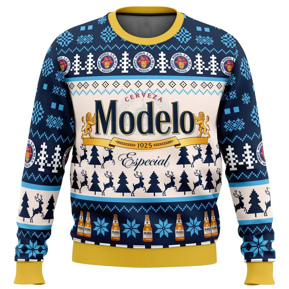 

Modelo Especial Beer Ugly Christmas Sweater Gift Santa Claus Pullover Men 3D Sweatshirt And Top Autumn And Winter Clothi