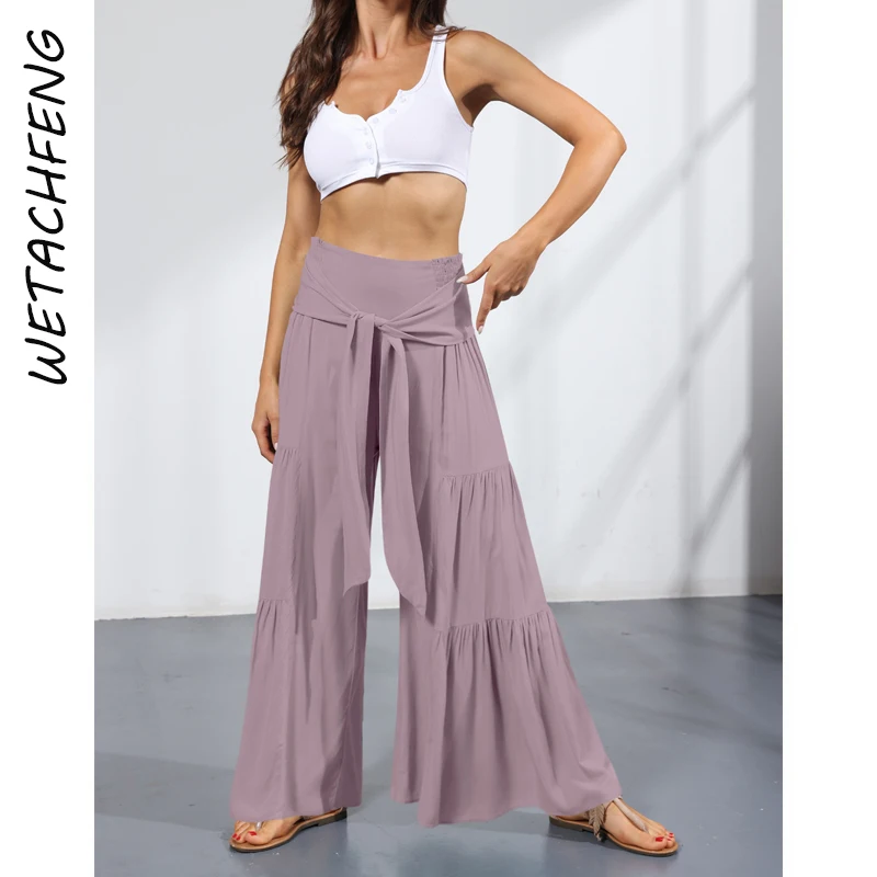 Loose Beach Bohemian Women Pants 2022 Summer Folds Elasticity High Waist Trousers Elegant Fashion Solid Dance Wide Leg Pants
Loose Beach Bohemian Women Pants 2022 Summer Folds Elasticity High Waist Trousers Elegant Fashion Solid Dance Wide Leg Pants