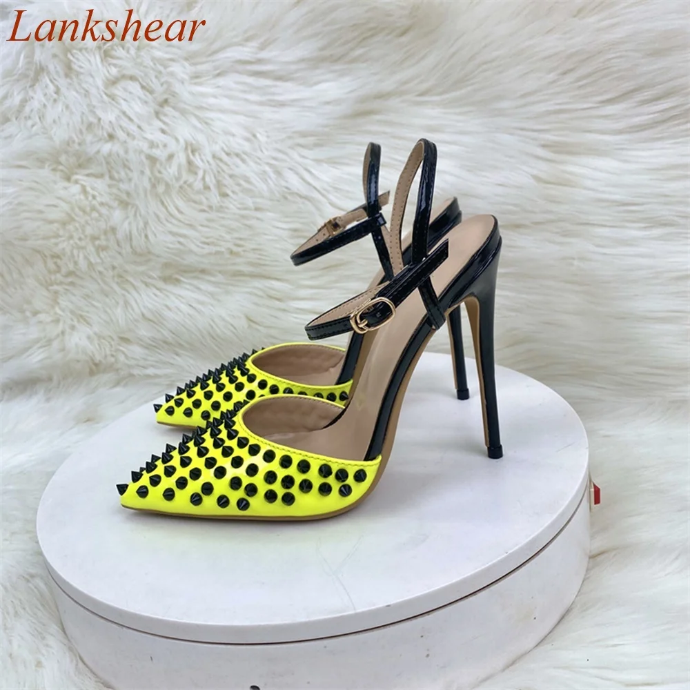 

Pointed Toe Rhinestones Women Pumps Shallow Fashion Stiletto Heels Slingback Buckle Strap Fashion Women Shoes 2024 New Arrivals