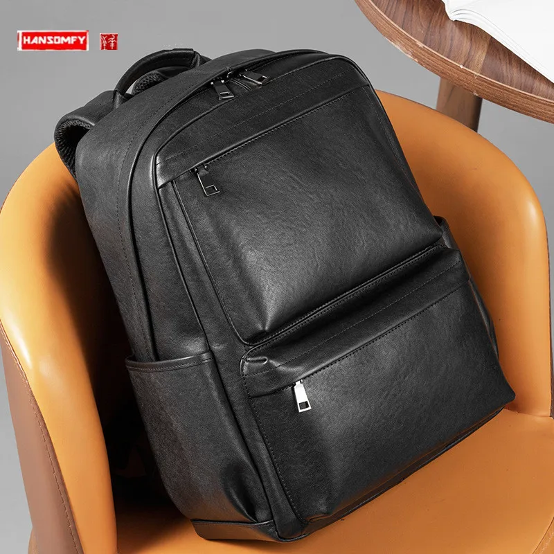 Genuine Leather Fashion Men's Backpack Soft Black Laptop Bag First Layer Cowhide Travel Backpacks Computer Backpack Schoolbag
Genuine Leather Fashion Men's Backpack Soft Black Laptop Bag First Layer Cowhide Travel Backpacks Computer Backpack Schoolbag