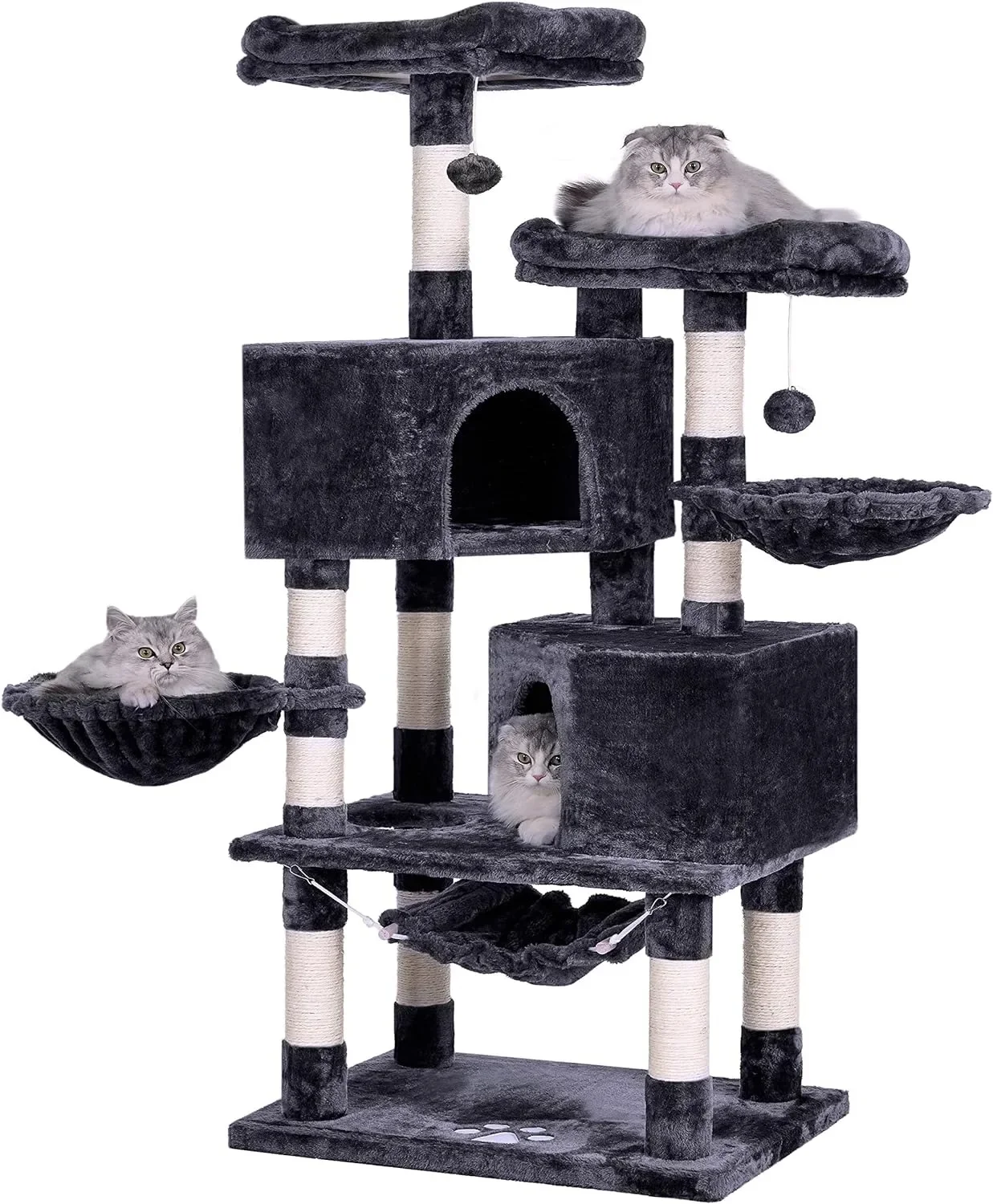 

Multi-Level Cat Tree Tower for Indoor Cats with Sisal Scratching Posts, Cat Condo Furniture for Large Cats Kitty Activity