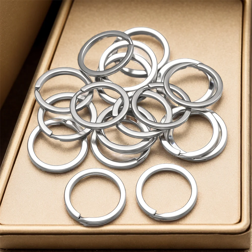 

Плоские круглые разделенные кольца для ключей 20 шт., брелоки для самостоятельного изготовления, аксессуары для брелоков, фурнитура
