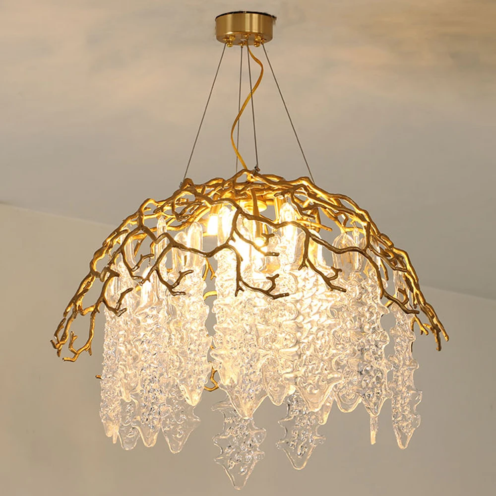 Art Design Copper Chandeliers Modern Living Room Lighting AC110v 220V Gold Bedroom Suspension Luminare Hanglamp
Art Design Copper Chandeliers Modern Living Room Lighting AC110v 220V Gold Bedroom Suspension Luminare Hanglamp