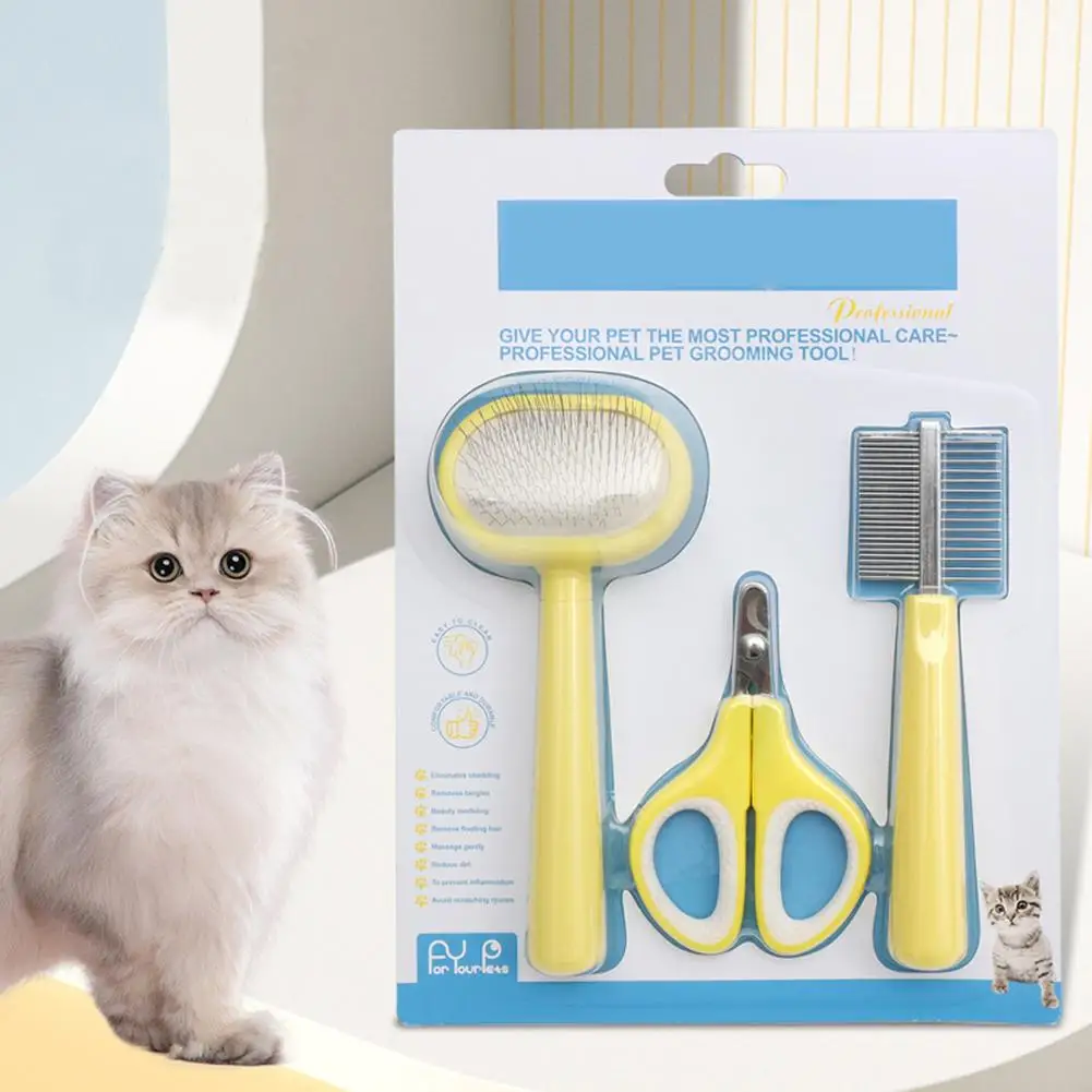 Pet Cats Dogs Mini Comb Set With Nail Scissors Hair Removal Brush Grooming Tool Pet Supplies For Shedding
Pet Cats Dogs Mini Comb Set With Nail Scissors Hair Removal Brush Grooming Tool Pet Supplies For Shedding