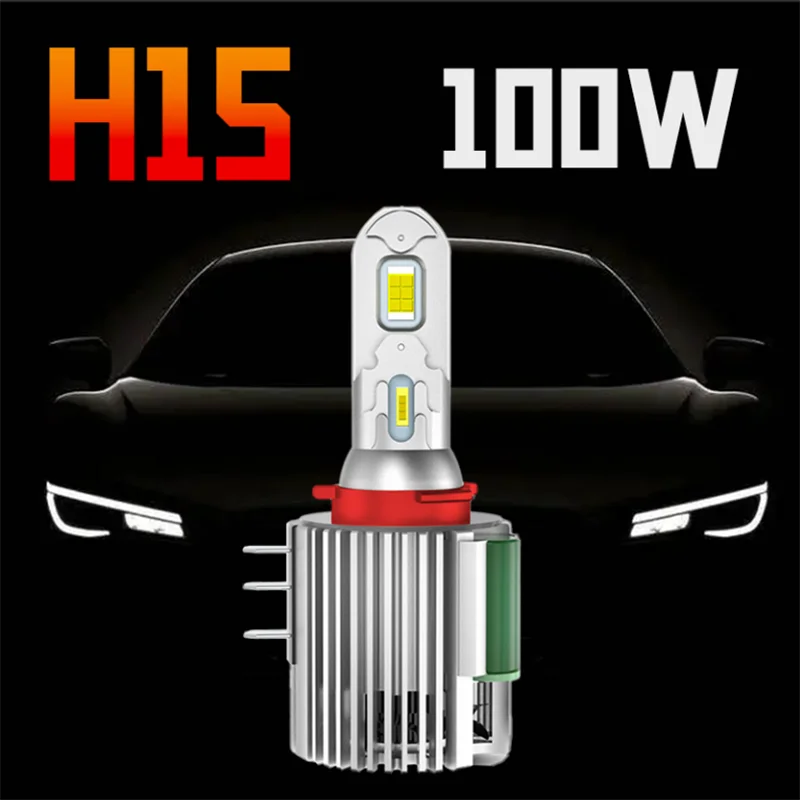 

H15 LED Car Headlight Bulb Super Bright Canbus CSP High Beam DRL Day Driving Running Light 100W 30000LM 12V Auto Lamp for VW Aud