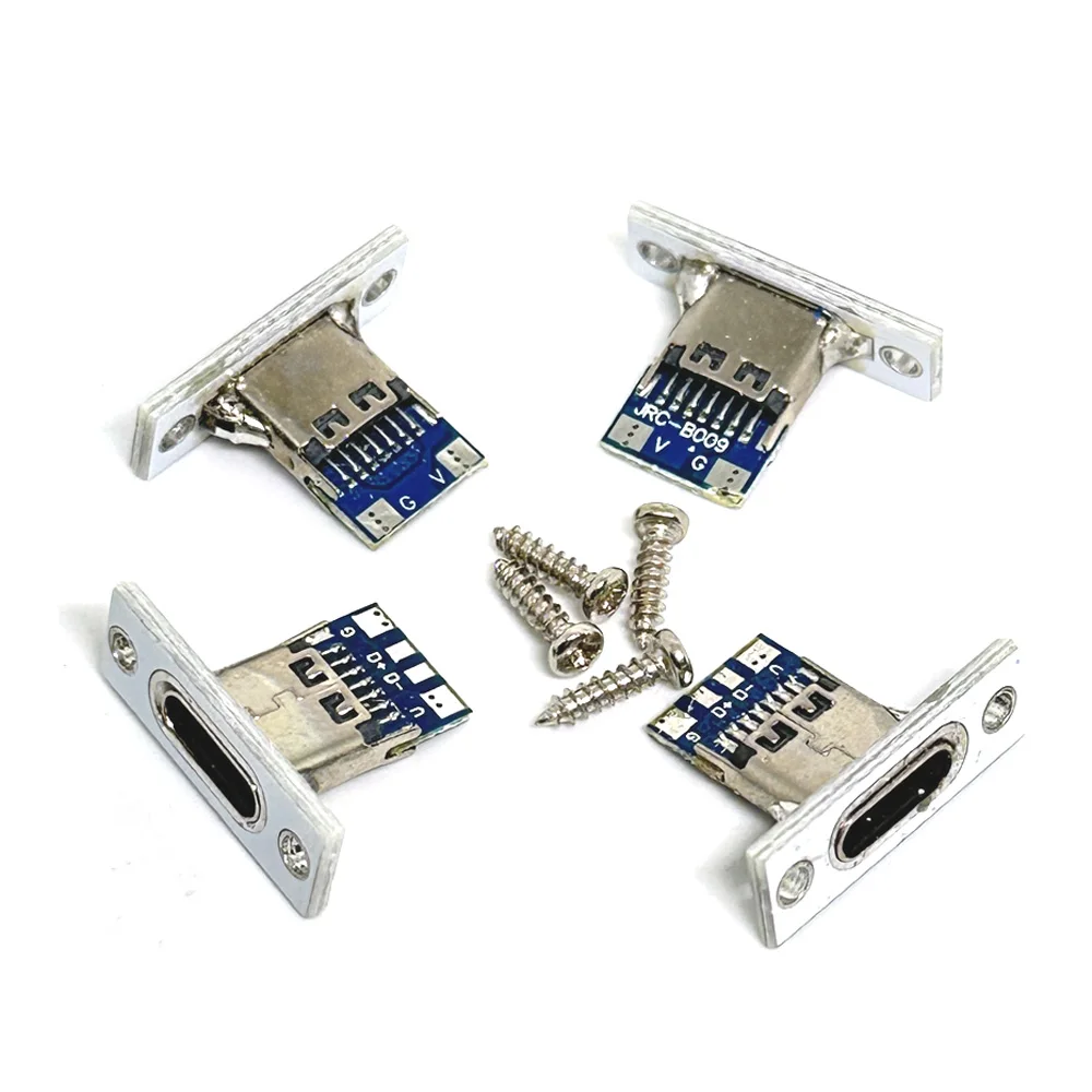 

2P/4P USB 3.1 Type C Socket With Screw fixing plate Type-C USB Jack 3.1 Type-C 2Pin 4Pin Female Connector Jack Charging Port