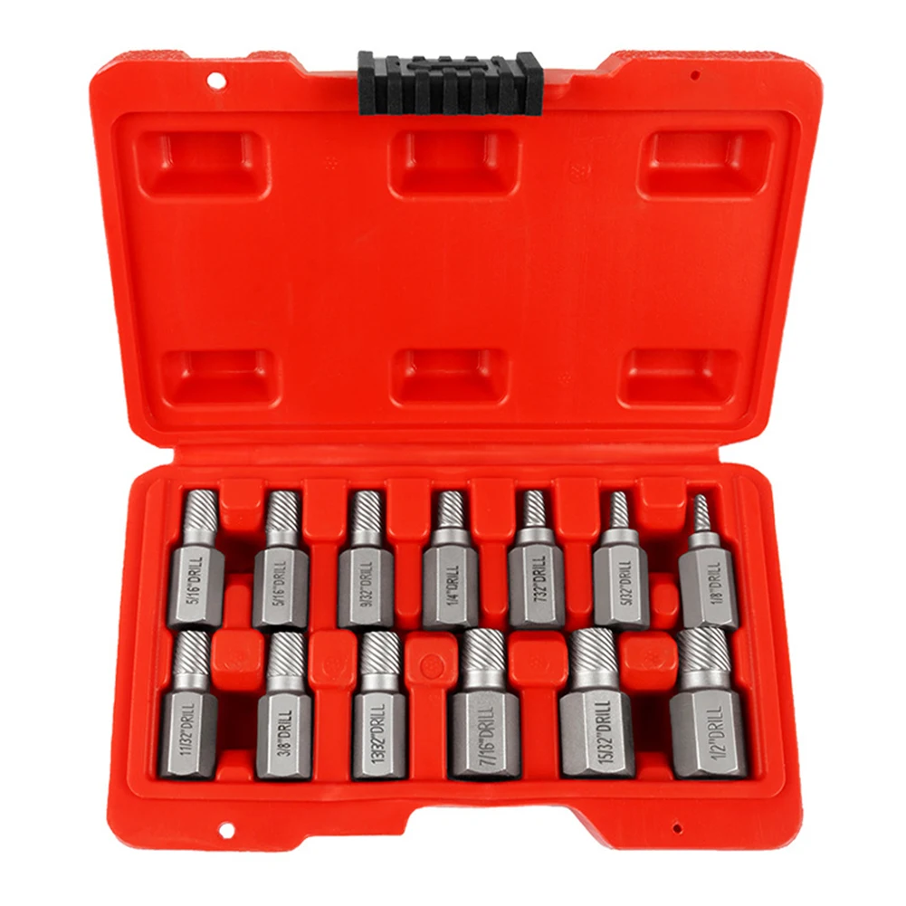 13Pcs Screw Extractor Bolt Hex Extractor For Broken Rusted Bolts Screws Nuts Broken Bolt And Nut Extractor Hand Tools Taps Dies
13Pcs Screw Extractor Bolt Hex Extractor For Broken Rusted Bolts Screws Nuts Broken Bolt And Nut Extractor Hand Tools Taps Dies