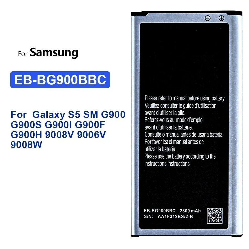 

Battery For Samsung Galaxy S5 SM G900, G900S, G900I, G900F, G900H, 2800mAh, EB-BG900BBE, EBBG900BBE