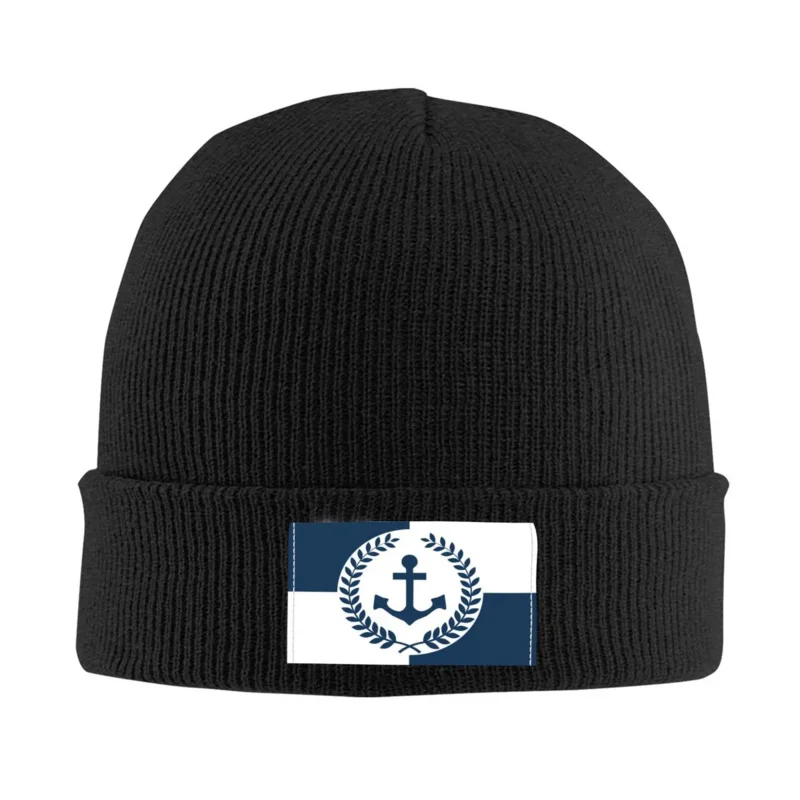 

Nautical Anchor Themed Design Skullies Beanies Caps Hip Hop Winter Warm Knitted Hats Unisex Adult Sailing Sailor Bonnet Hats