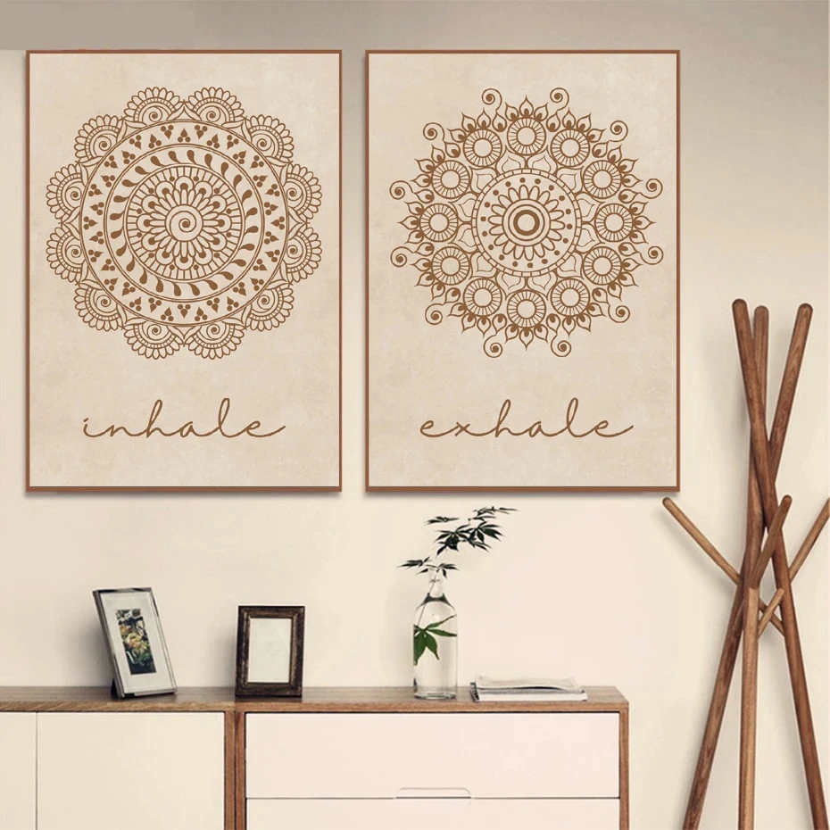 Mandala Wall Art Yoga Beige Bohemia Prints Inhale Exhale Canvas Painting Posters Abstract Line Flower Pictures Living Room Decor
Mandala Wall Art Yoga Beige Bohemia Prints Inhale Exhale Canvas Painting Posters Abstract Line Flower Pictures Living Room Decor