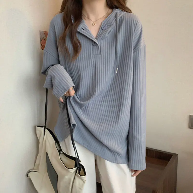 Large Size Pit Stripe Long Sleeved Hooded T-shirt for Women Spring Autumn Loose Fitting Slimming Covering Flesh Trendy Base Top
Large Size Pit Stripe Long Sleeved Hooded T-shirt for Women Spring Autumn Loose Fitting Slimming Covering Flesh Trendy Base Top