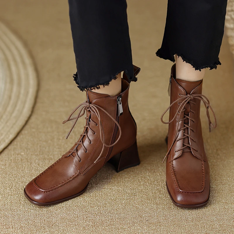 Cross-Tied Thick High Heels Office Lady Boots 2022 Autumn Winter Women Ankle Boots Elegant Genuine Leather Shoes Woman
Cross-Tied Thick High Heels Office Lady Boots 2022 Autumn Winter Women Ankle Boots Elegant Genuine Leather Shoes Woman