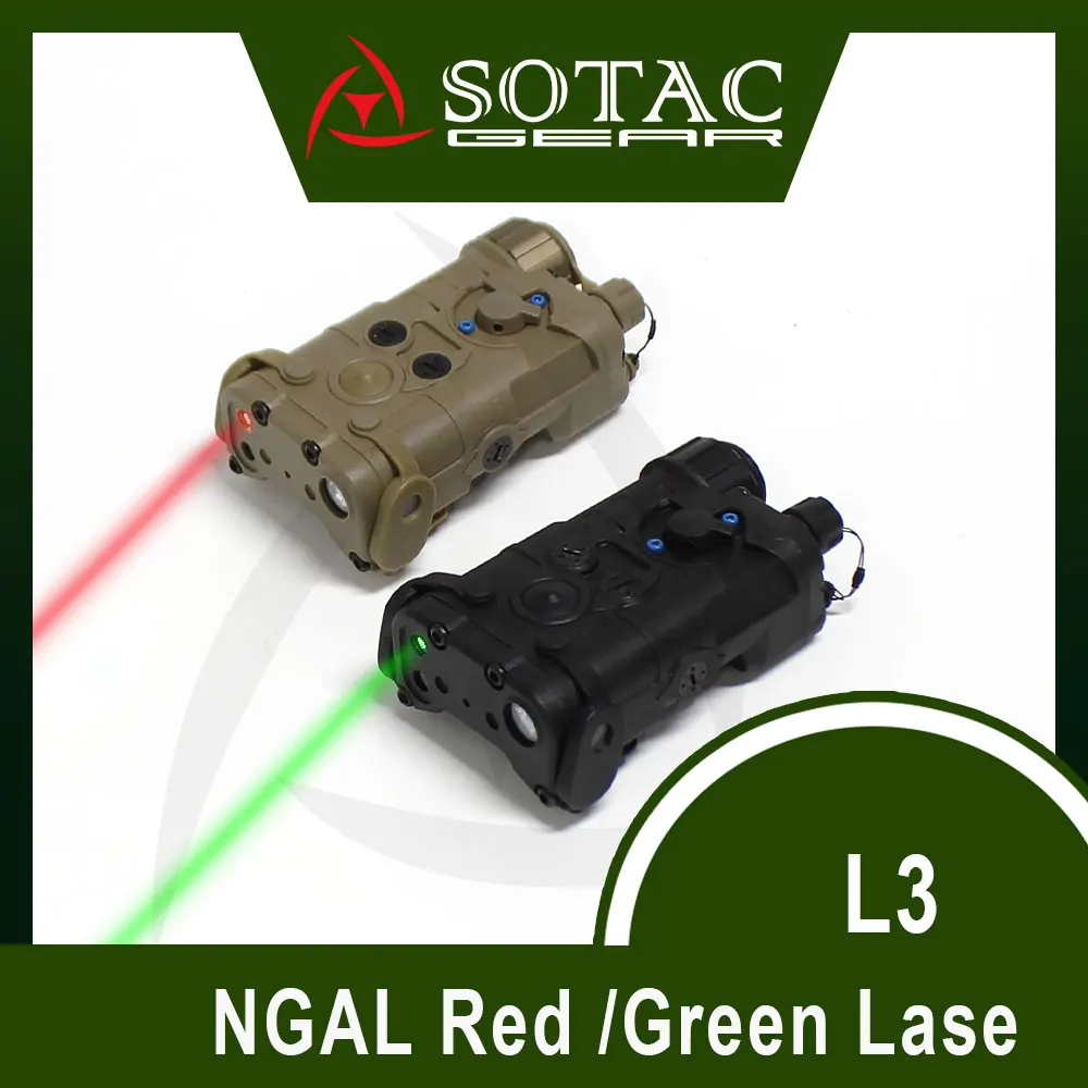 

Лазерная указка SOTAC-Tactical L3 NGAL, красный лазер, зеленый лазер, ИК-лазерный светодиодный фонарик с переключателем давления для охоты