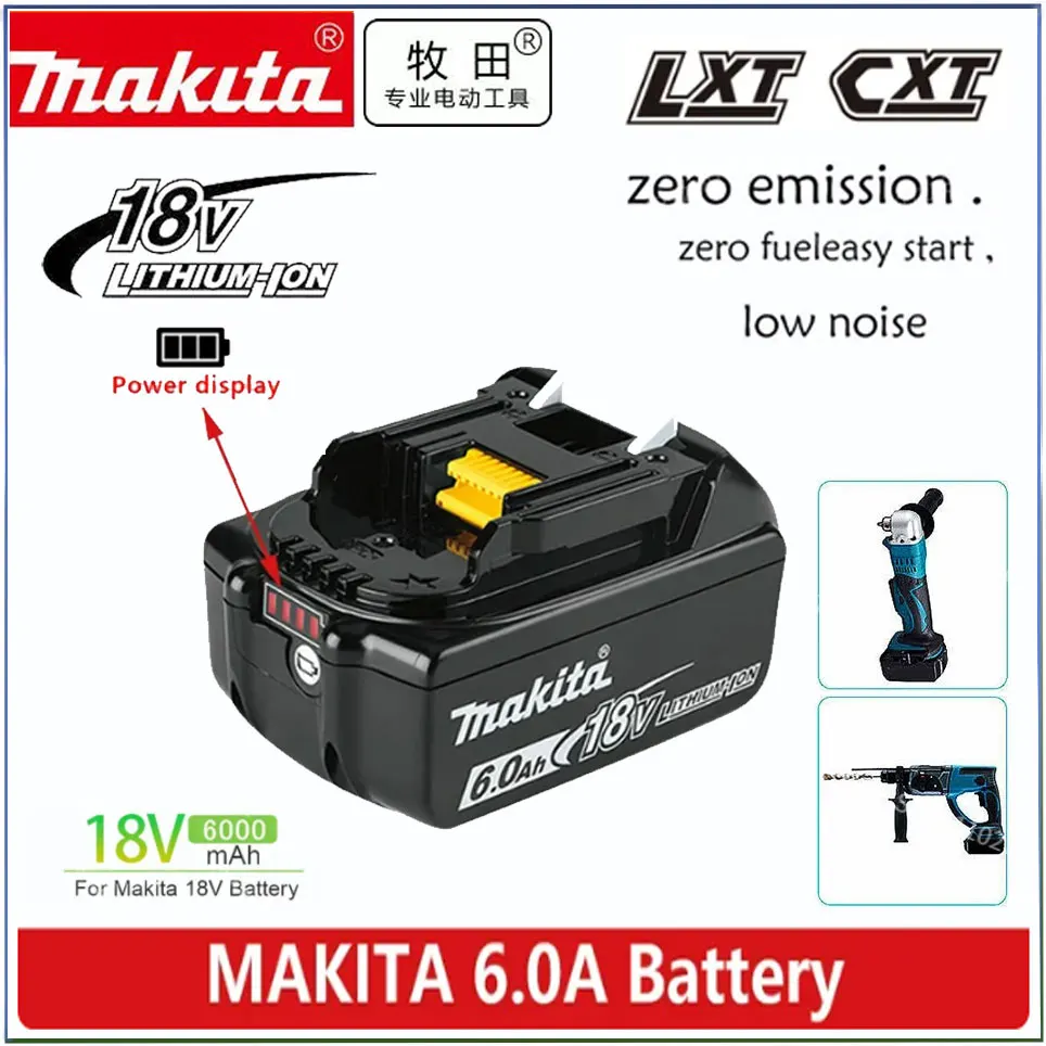 Makita18V 6.0ah Original Lithium ion Rechargeable Battery 18V 6000mAh drill Replacement Batteries BL1830 BL1850 BL1860B
Makita18V 6.0ah Original Lithium ion Rechargeable Battery 18V 6000mAh drill Replacement Batteries BL1830 BL1850 BL1860B