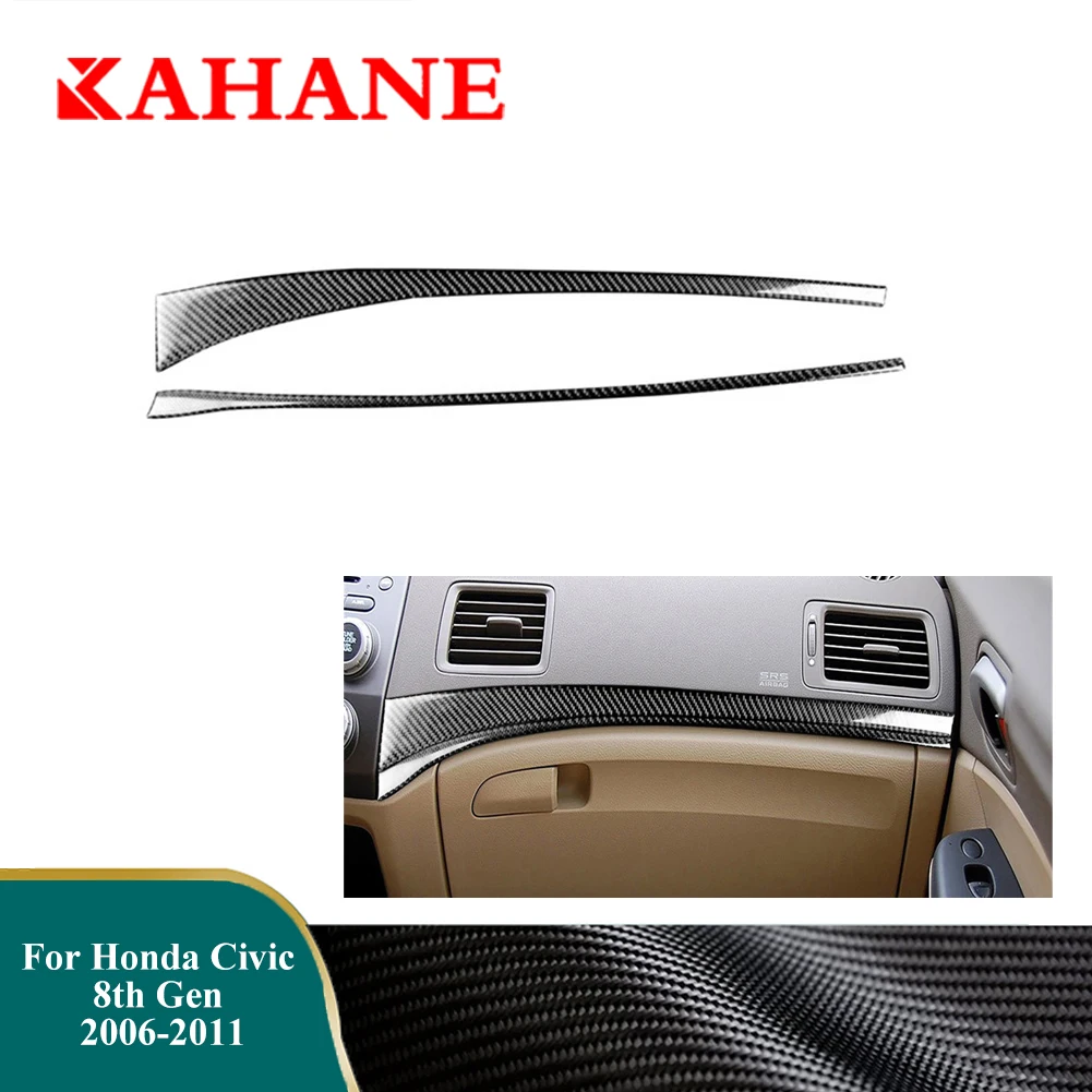 

Carbon Fiber Stickers Car Copilot Decorative Strips Auto Interior Cover Trim Accessories For Honda Civic 8th Gen 2006-2011