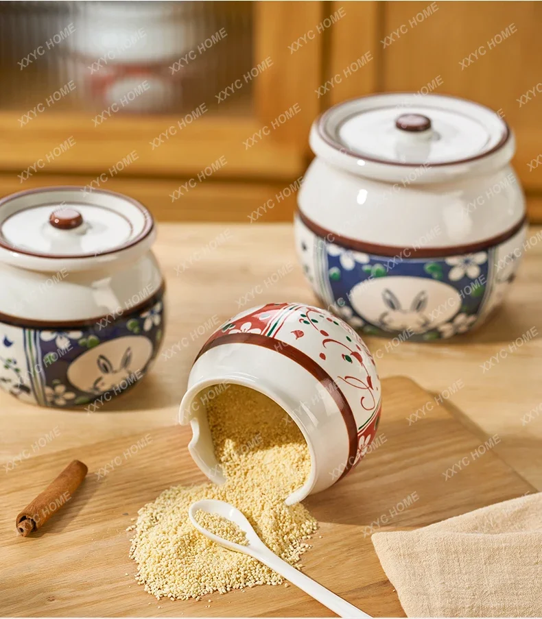 Japanese-Style Lard Jar High Temperature Resistant Ceramic Household with Cover Spoon Seasoning Containers
Japanese-Style Lard Jar High Temperature Resistant Ceramic Household with Cover Spoon Seasoning Containers