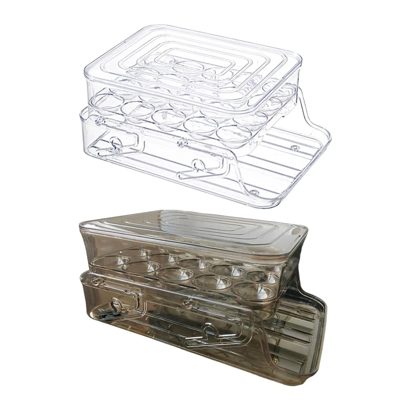 2 Tiers Egg Storage Box Clear with Lid Reusable Rollable Egg Fresh Storage Box
2 Tiers Egg Storage Box Clear with Lid Reusable Rollable Egg Fresh Storage Box