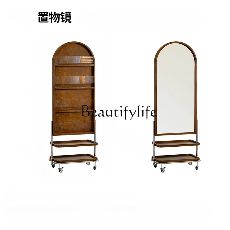 Full-Length Mirror Removable Mirror Storage Magazine Rack Solid Wood Dressing Mirror
Full-Length Mirror Removable Mirror Storage Magazine Rack Solid Wood Dressing Mirror