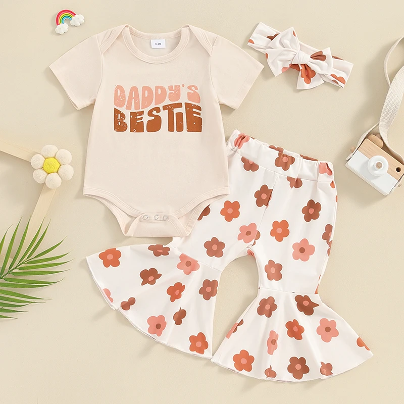 Newborn Baby Girl Summer Clothes Outfits Mamas Daddys Aunties Bestie Short Sleeve Romper Floral Flared Pants Set
Newborn Baby Girl Summer Clothes Outfits Mamas Daddys Aunties Bestie Short Sleeve Romper Floral Flared Pants Set