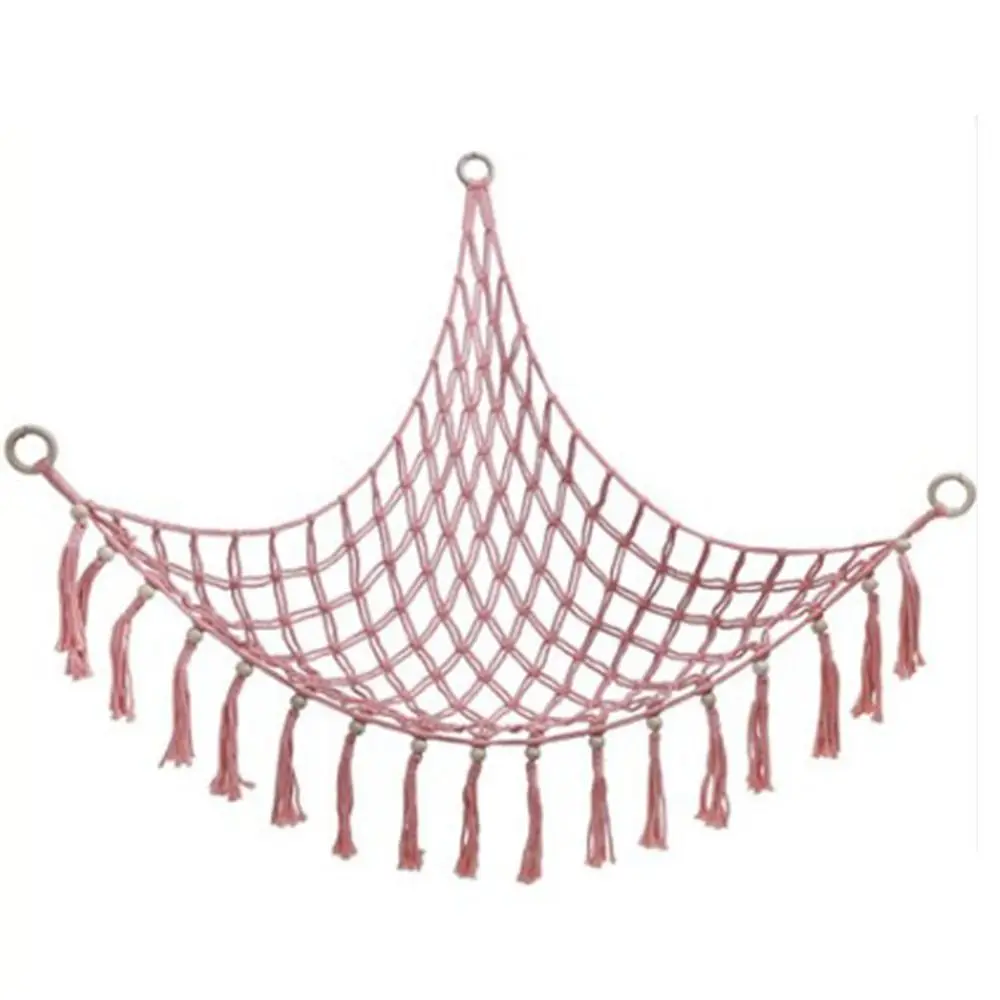 White Toy Hammock Organizer - Macrame Stuffed Animal Holder 7 Seb8757d3718a46b3801c858e33aed802P