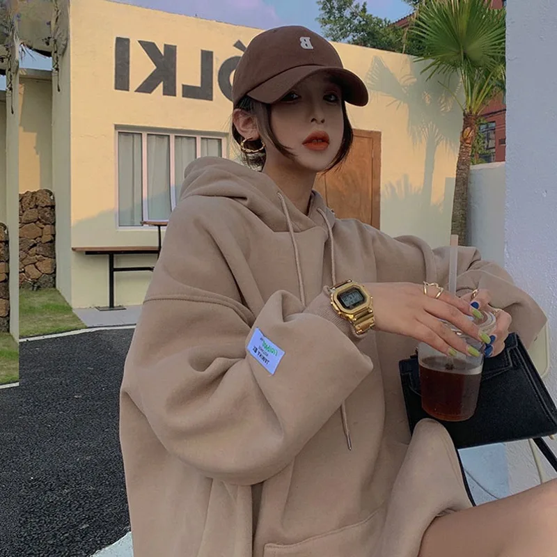 Khaki Hoodies Women Loose PopularWinter Thickening Warm Outerwear Hooded Chic Sweatshirts Patch Designs Teenager Streetwear BF
Khaki Hoodies Women Loose PopularWinter Thickening Warm Outerwear Hooded Chic Sweatshirts Patch Designs Teenager Streetwear BF