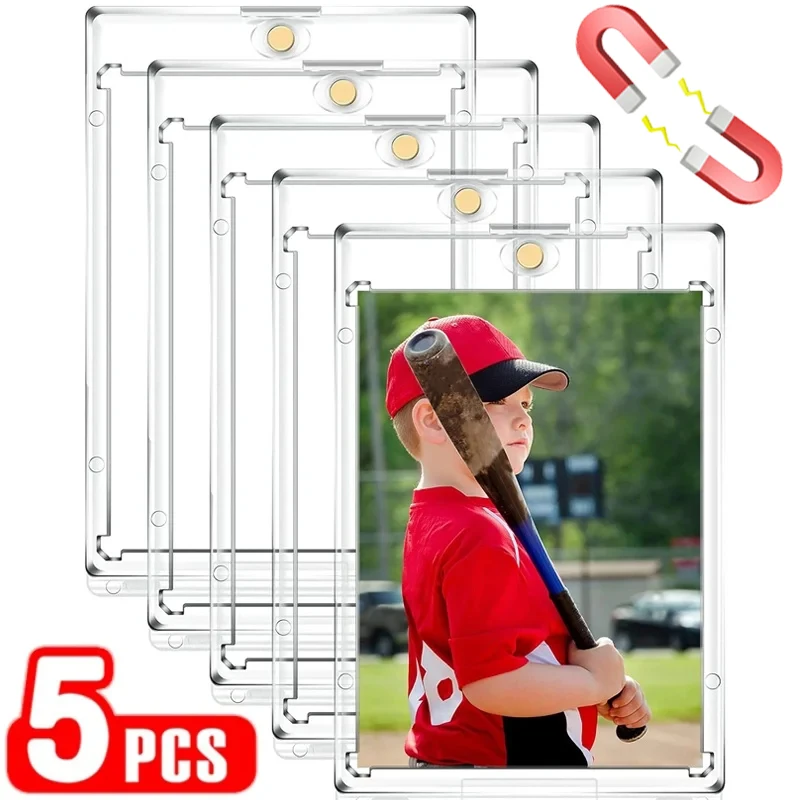 

5/1Pcs Magnetic Card Holder for Kpop Idol Photo Cards Display Case Baseball Sports Trading Card Hard Sleeves Protector 35PT