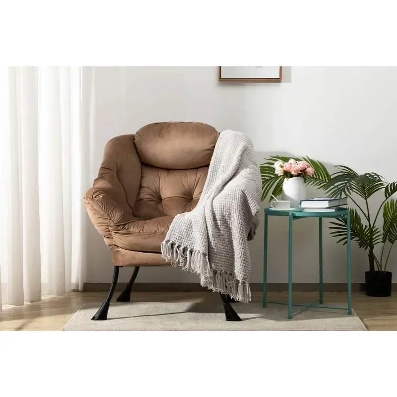 Modern skin-friendly suede fabric lazy chair accent modern lounge chair with single steel frame lounge armrest
Modern skin-friendly suede fabric lazy chair accent modern lounge chair with single steel frame lounge armrest