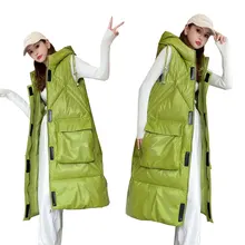 2022 Winter Women Down Vest Long Hooded Warm Loose Waistcoat Fashion Streetwear Waterproof Vest Women sleeveless Jacket Жилет
2022 Winter Women Down Vest Long Hooded Warm Loose Waistcoat Fashion Streetwear Waterproof Vest Women sleeveless Jacket Жилет
