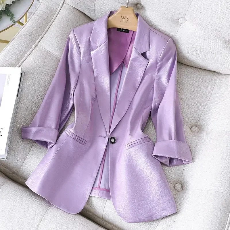 Spring Summer Women Blazers 2023 New Korean Fashion Elegant Lady Office Blazers Cropped Sleeve Short Jacket Female Outerwear 4XL
Spring Summer Women Blazers 2023 New Korean Fashion Elegant Lady Office Blazers Cropped Sleeve Short Jacket Female Outerwear 4XL