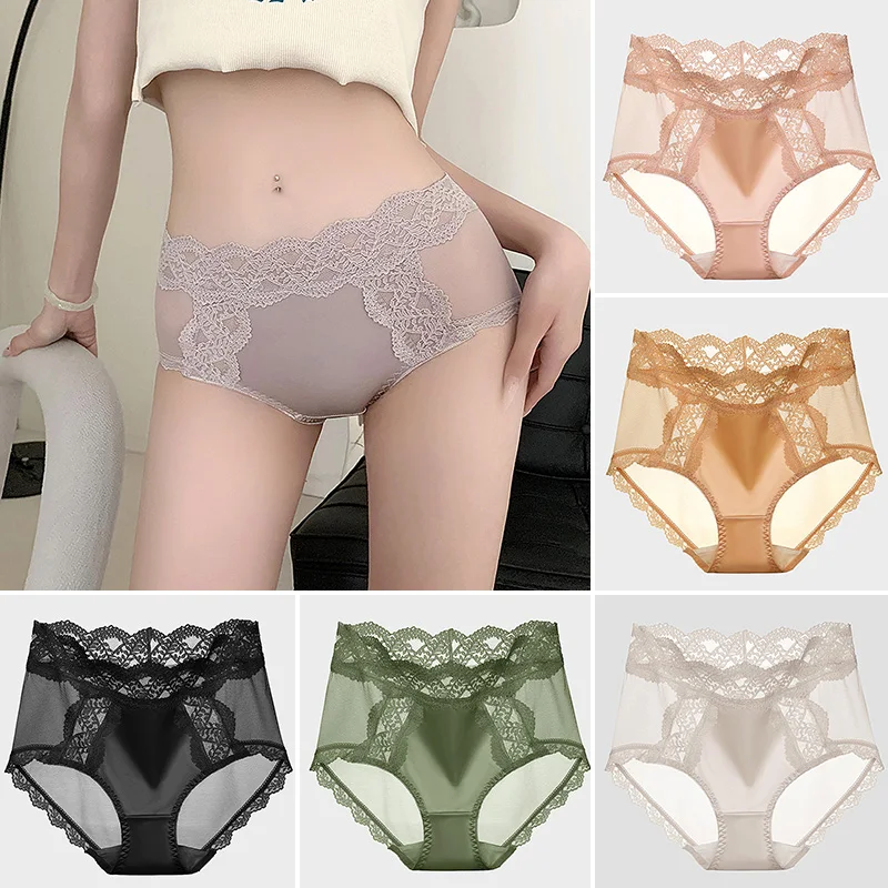 Underwear Women's Lace Satin Panties Traceless Mid Waist Japanese Girls' Breathable Comfortable Mesh Triangle Pants Briefs
Underwear Women's Lace Satin Panties Traceless Mid Waist Japanese Girls' Breathable Comfortable Mesh Triangle Pants Briefs