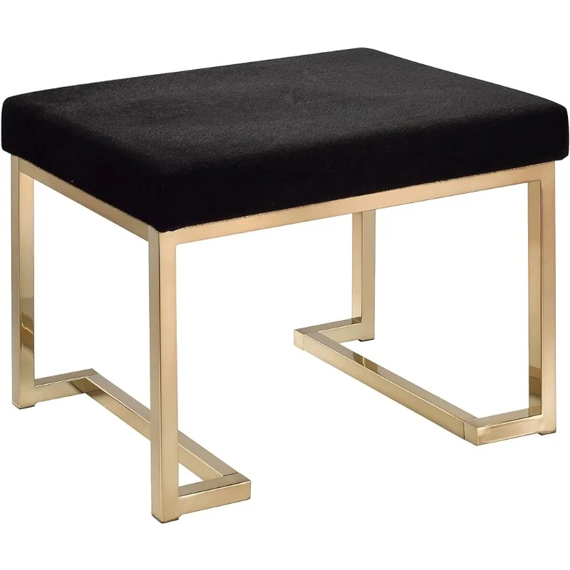 Acme Boice Rectangular Ottoman with Metal Tube in Black Fabric and Champagne Portable Stool Furniture
Acme Boice Rectangular Ottoman with Metal Tube in Black Fabric and Champagne Portable Stool Furniture
