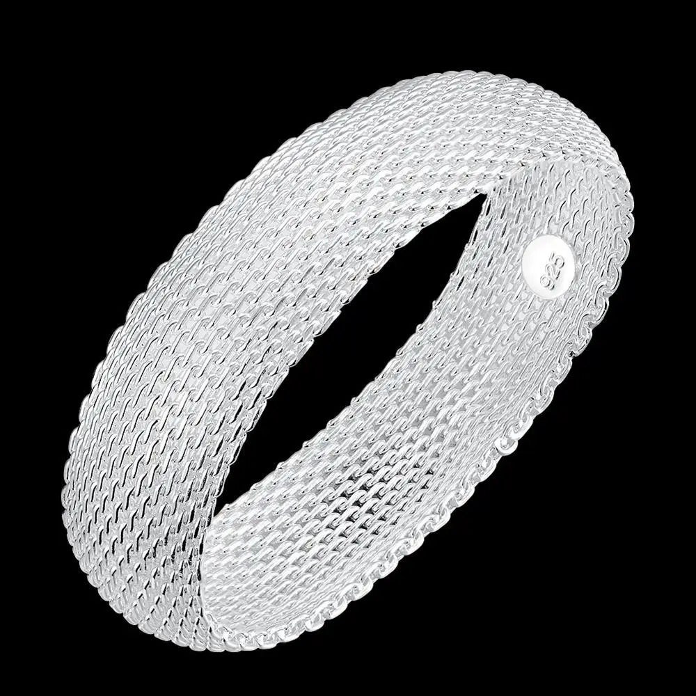 Hot 925 Sterling Silver Bracelets for Women fine Round net bangle Fashion Wedding Party Christmas Gifts Girl student Jewelry
Hot 925 Sterling Silver Bracelets for Women fine Round net bangle Fashion Wedding Party Christmas Gifts Girl student Jewelry