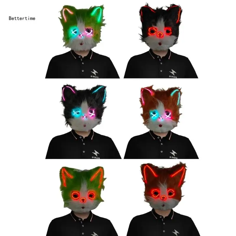 B36D Animal Cat Mask LED Light Up Mask Full Face Mask Plush Animal Mask Halloween Party Cosplay Costume for Women Men Gifts
B36D Animal Cat Mask LED Light Up Mask Full Face Mask Plush Animal Mask Halloween Party Cosplay Costume for Women Men Gifts