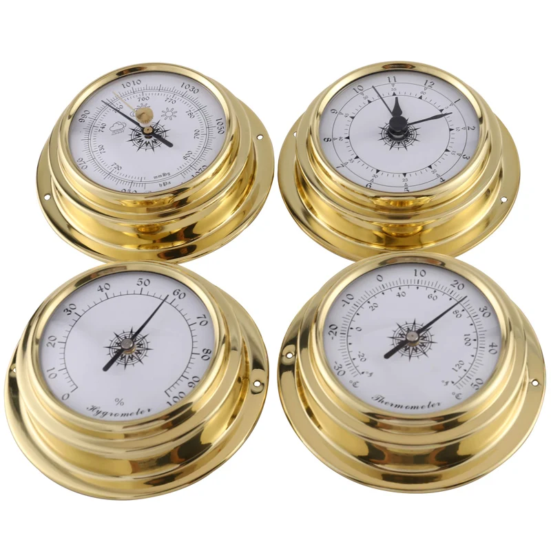 

Retail Hight Quality 4 Inches 4 Pcs/Set Thermometer Hygrometer Barometer Watches Clock Weather Station