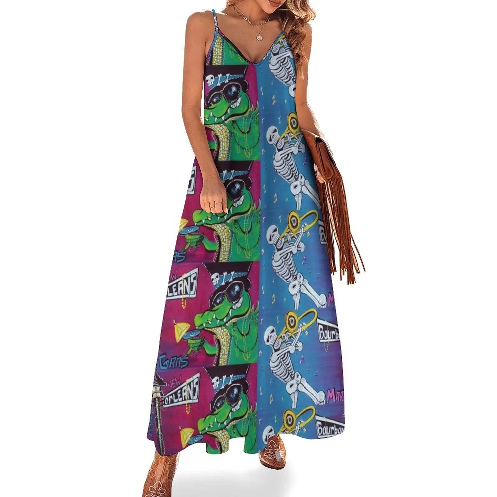 

Mardi Gras Celebration Sleeveless Dress loose summer dress sexy short dresses daring