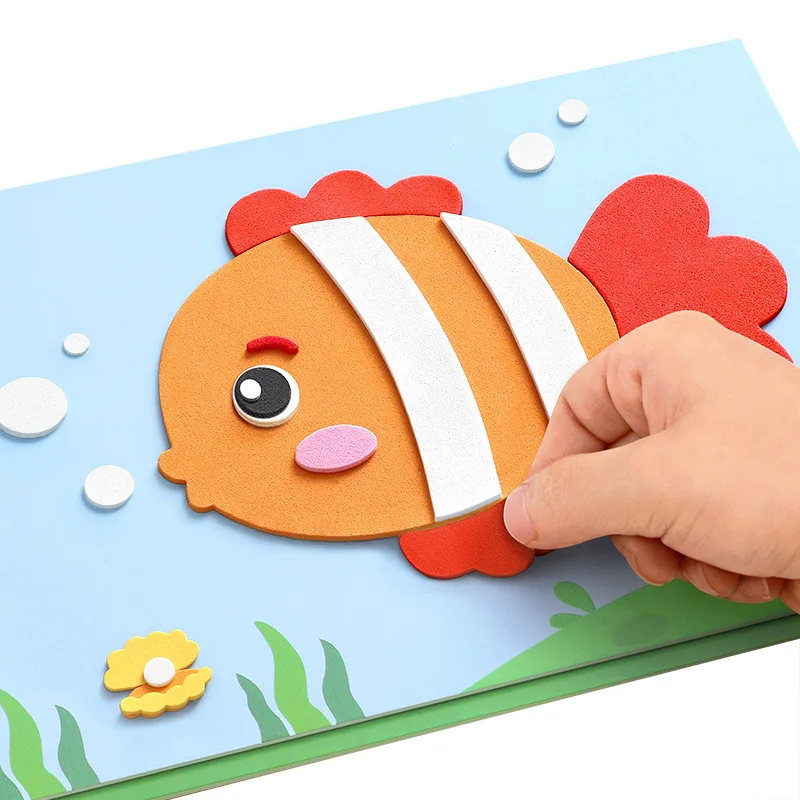 12pcs 3D EVA foam sticker set, DIY cartoon animal learning education painting sticker, art classroom painting puzzle handicra 12pcs 3D EVA foam sticker set, DIY cartoon animal learning education painting sticker, art classroom painting puzzle handicra
