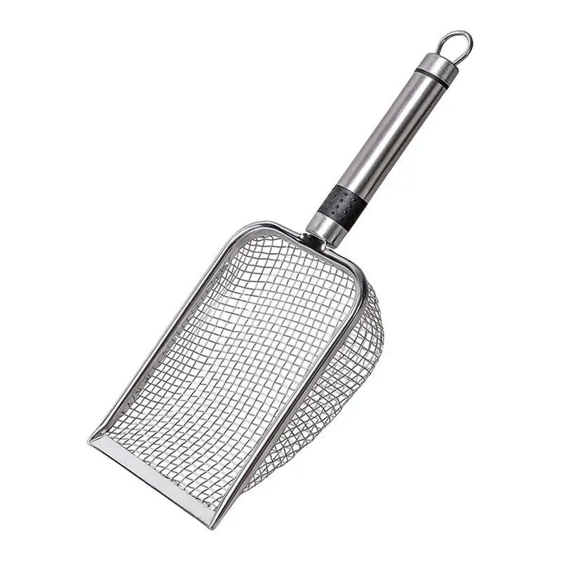 

Cat Litter Box Scooper Stainless Steel Kitten Metal Shovel Litter Box Scoop For Poop Sifting Non-Stick Large Scooper With Long