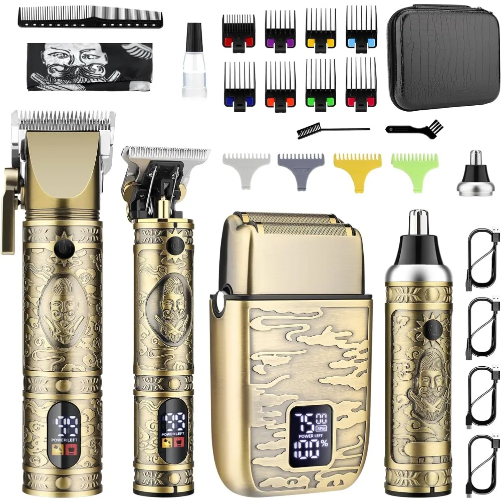 

Hair Clippers for Men Professional, Beard Trimmer Kits & Sets, Cordless Men's Hair Trimmer, Electric Shavers, with LED Display