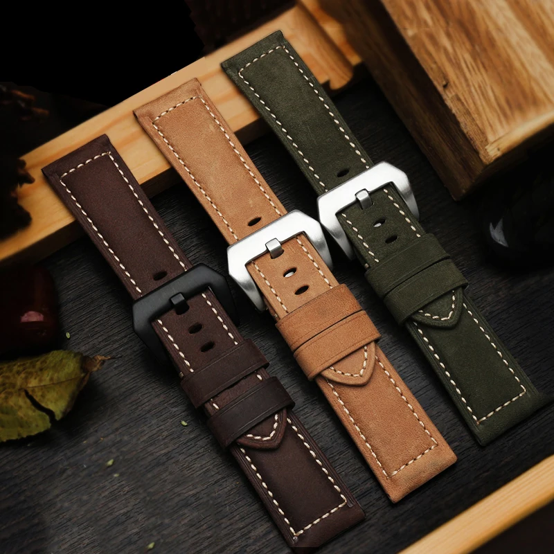 

Ltalian Leather WatchBand For Panerai PAM111 441 616 359 Cowhide Watch Strap Men Large Wristband 20mm 22mm 24mm 26mm Accessories