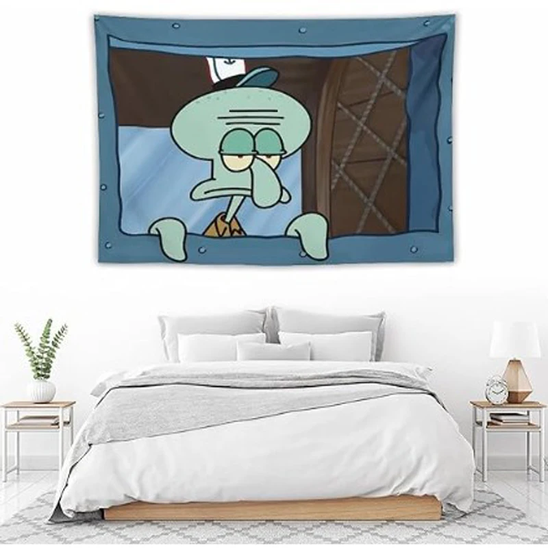 Funny Meme Tapestry, Cartoon Anime Squidward Tapestry Wall Art Tapestry Wall Hanging Dorm Bedroom Backdrop Home Decor.
Funny Meme Tapestry, Cartoon Anime Squidward Tapestry Wall Art Tapestry Wall Hanging Dorm Bedroom Backdrop Home Decor.