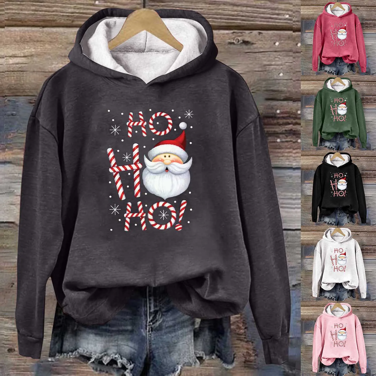 Women's Long Sleeve Hoodie Fashionable Christmas Santa Print Autumn Lightweight Athleisure Hooded Sweatshirt
Women's Long Sleeve Hoodie Fashionable Christmas Santa Print Autumn Lightweight Athleisure Hooded Sweatshirt